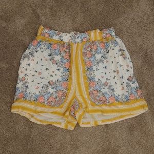 Womens High Waisted Scarf Print Soft Shorts